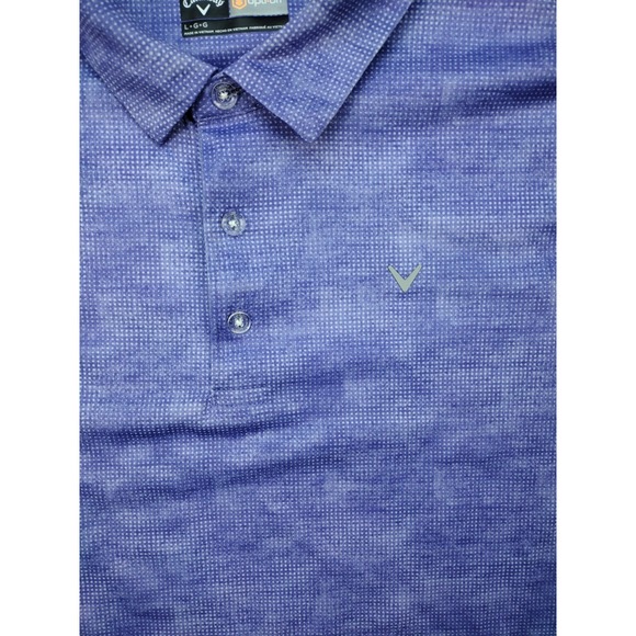 Callaway Polo Shirt Mens Size L Purple Striped Opti Dri Fit Golf Short Sleeve - Picture 5 of 11